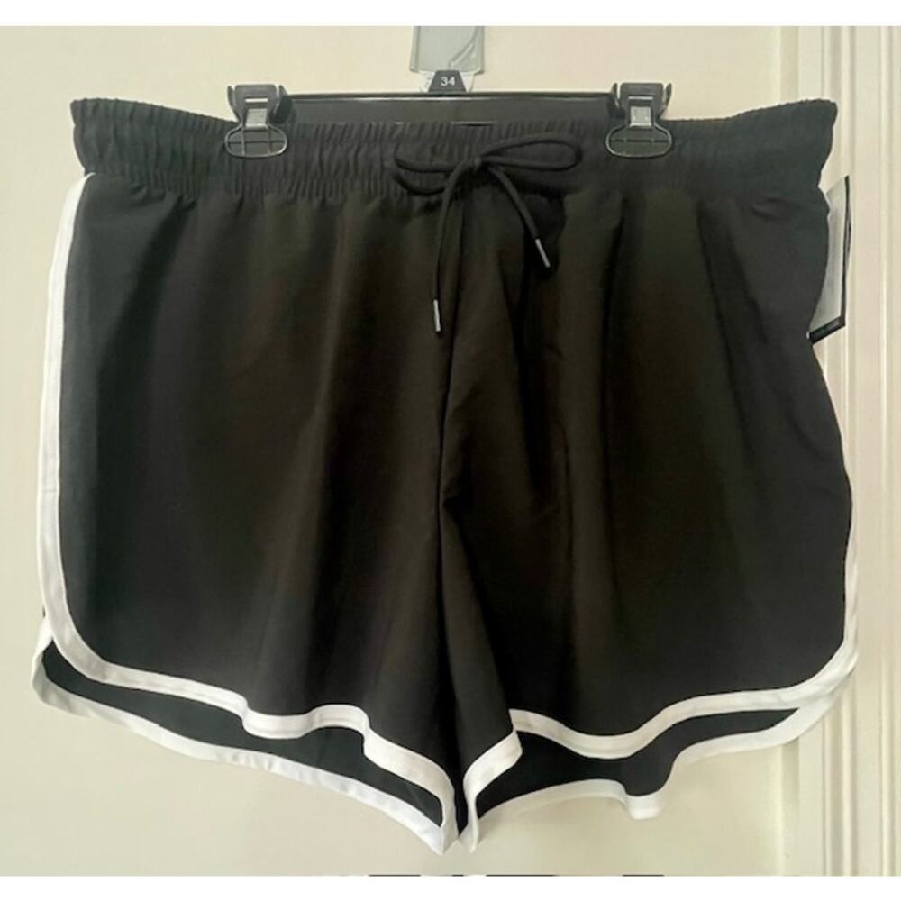 Ideology Athletic Shorts Black with White Trim Women's 1X